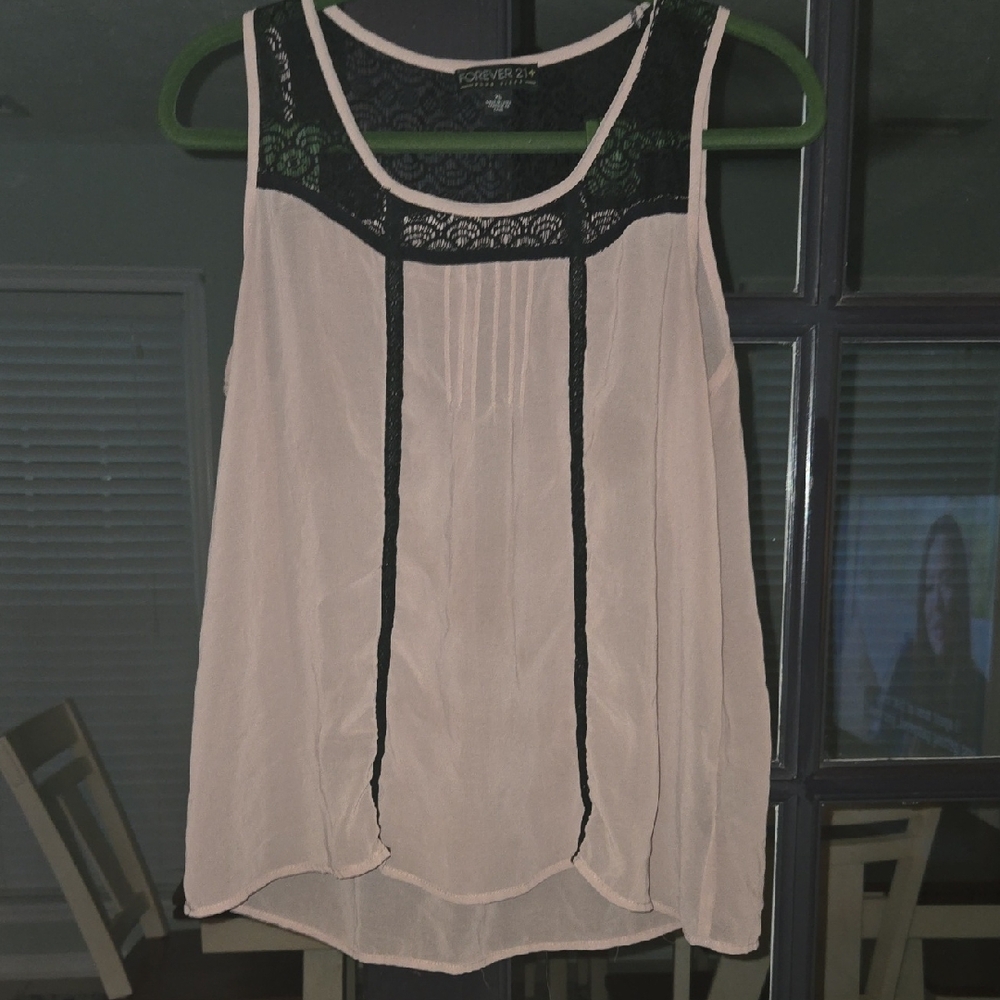 Forever 21 Black and Cream Lace Blouse
